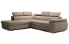 Rohová sedacia súprava Viera, svetlo hnedá látka, ľavý roh