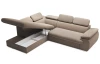 Rohová sedacia súprava Viera, svetlo hnedá látka, ľavý roh