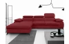 Rohová sedacia súprava Scala, červená látka, ľavý roh