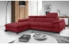 Rohová sedacia súprava Scala, červená látka, ľavý roh