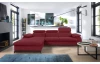 Rohová sedacia súprava Scala, červená látka, ľavý roh