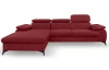 Rohová sedacia súprava Scala, červená látka, ľavý roh