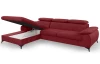 Rohová sedacia súprava Scala, červená látka, ľavý roh