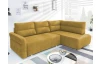 Rohová sedačka na trvalé spanie Island,horčicová žltá látka, pravý roh