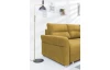 Rohová sedačka na trvalé spanie Island,horčicová žltá látka, pravý roh