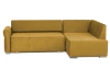 Rohová sedačka na trvalé spanie Island,horčicová žltá látka, pravý roh