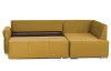 Rohová sedačka na trvalé spanie Island,horčicová žltá látka, pravý roh