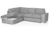 Rohová sedacia súprava Eddi, svetlo šedá látka, ľavý roh