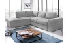 Rohová sedacia súprava Eddi, svetlo šedá látka, ľavý roh