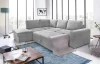 Rohová sedacia súprava Eddi, svetlo šedá látka, ľavý roh
