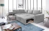 Rohová sedacia súprava Eddi, svetlo šedá látka, ľavý roh
