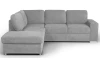 Rohová sedacia súprava Eddi, svetlo šedá látka, ľavý roh
