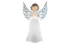 Dekoračná soška Anjel s vtáčikom 12 cm, biely