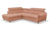 Rohová sedacia súprava Othello, lososová látka, ľavý roh