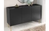 Široká skrinka Harmony, čierna/čierny mramor