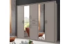 Šatníková skriňa so zrkadlami Düsseldorf, 225 cm, šedá sahara