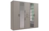 Šatníková skriňa so zrkadlami Düsseldorf, 225 cm, šedá sahara