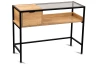 Konzolový stolík so zásuvkou Mandurah, kov/dub