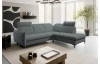 Rohová sedacia súprava Glow, stredne šedá látka, pravý roh