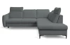Rohová sedacia súprava Glow, stredne šedá látka, pravý roh