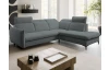 Rohová sedacia súprava Glow, stredne šedá látka, pravý roh