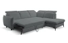 Rohová sedacia súprava Glow, stredne šedá látka, pravý roh