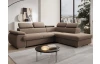 Rohová sedačka Viera,svetlo hnedá látka, pravý roh