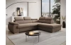 Rohová sedačka Viera,svetlo hnedá látka, pravý roh