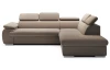 Rohová sedačka Viera,svetlo hnedá látka, pravý roh