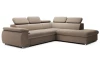 Rohová sedačka Viera,svetlo hnedá látka, pravý roh