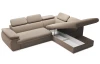 Rohová sedačka Viera,svetlo hnedá látka, pravý roh