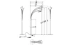 Stojacia LED lampa Reed 195 cm, čierna, 5 svietidiel