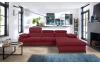 Rohová sedacia súprava Scala, červená látka, pravý roh