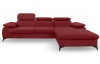 Rohová sedacia súprava Scala, červená látka, pravý roh