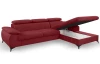 Rohová sedacia súprava Scala, červená látka, pravý roh