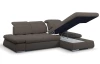 Rohová sedacia súprava Focus, hnedá látka, pravý roh