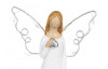 Dekorační soška Anjel so svietiacimi krídlami, biela, 19 cm