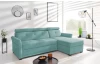 Rohová sedacia  súprava Harris, mentolová zelená látka, pravý roh