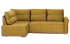 Rohová sedačka na trvalé spanie Island, horčicová žltá látka, ľavý roh