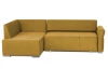 Rohová sedačka na trvalé spanie Island, horčicová žltá látka, ľavý roh