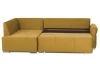 Rohová sedačka na trvalé spanie Island, horčicová žltá látka, ľavý roh