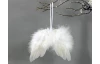 Vianočná dekorácia/ozdoba Anjelské krídla z peria 8 cm, biela