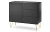 Komoda so zásuvkami Harmony, čierna/čierny mramor