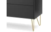 Komoda so zásuvkami Harmony, čierna/čierny mramor