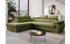 Rohová sedačka Viera, šalátovo zelená látka, ľavý roh