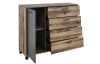 Komoda so zásuvkami Sarnia, zrubové dosky / tmavý betón