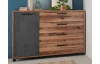 Komoda so zásuvkami Sarnia, zrubové dosky / tmavý betón