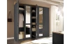 Šatníková skriňa Locarno, 5-dverová, grafit/dub artisan