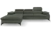 Rohová sedacia súprava Scala, olivovo zelená látka, ľavý roh