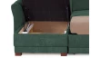 Rohová sedacia súprava Harris, zelená látka, levý roh